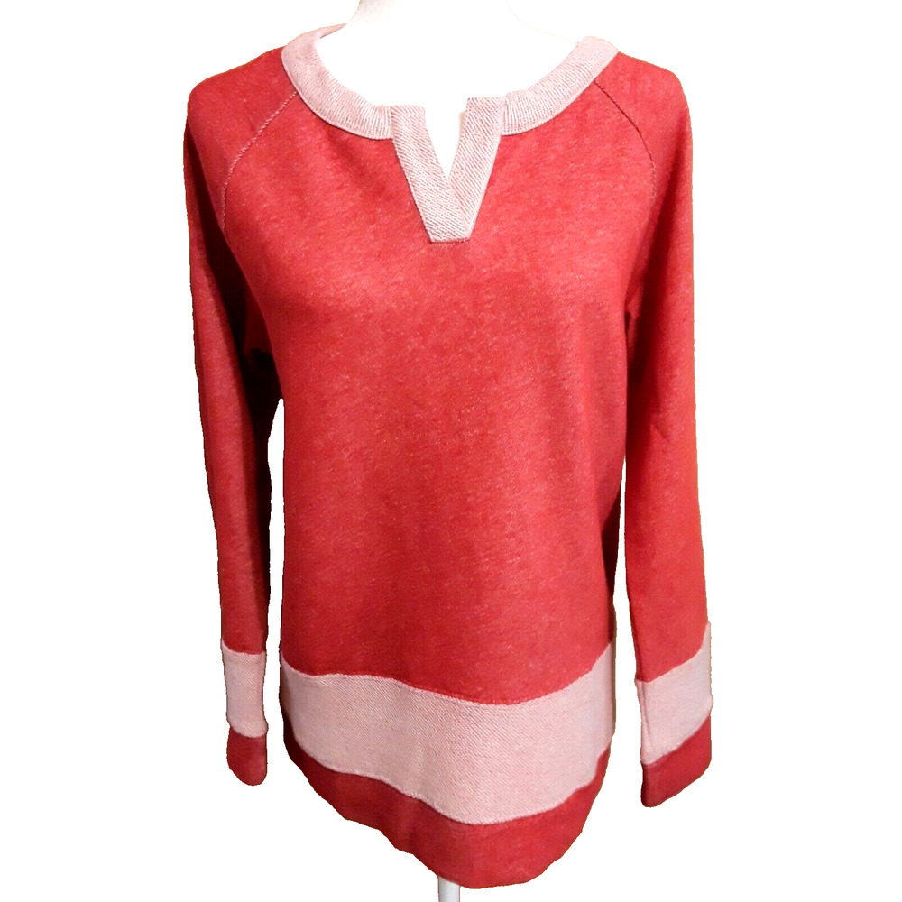 JONES NEW YORK Women’s Medium Red Long Sleeve Pullover Top Blouse Shirt